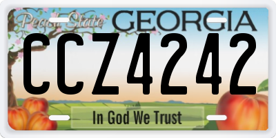 GA license plate CCZ4242