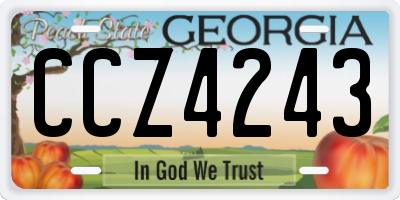 GA license plate CCZ4243