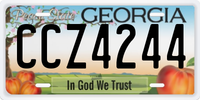 GA license plate CCZ4244