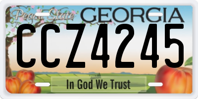 GA license plate CCZ4245