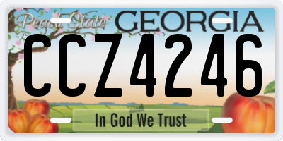 GA license plate CCZ4246