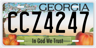 GA license plate CCZ4247