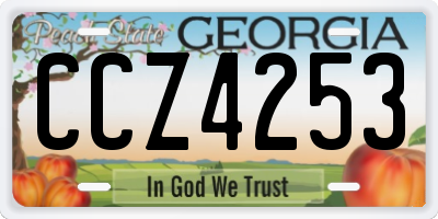 GA license plate CCZ4253