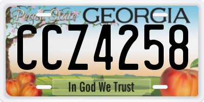 GA license plate CCZ4258