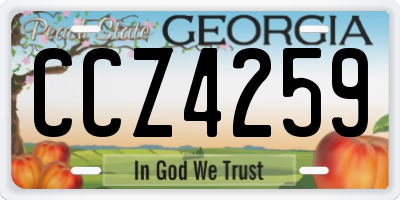 GA license plate CCZ4259