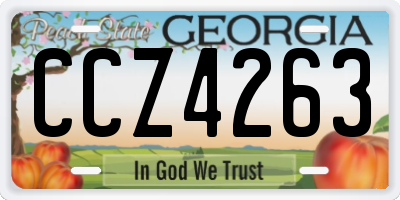 GA license plate CCZ4263