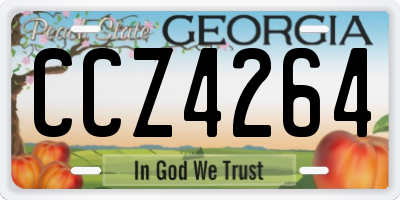 GA license plate CCZ4264