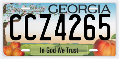 GA license plate CCZ4265