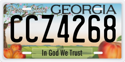 GA license plate CCZ4268