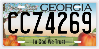 GA license plate CCZ4269