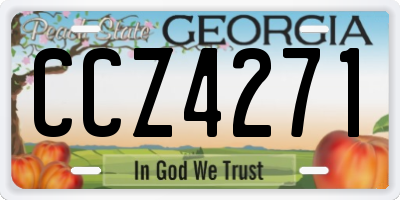 GA license plate CCZ4271