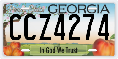 GA license plate CCZ4274