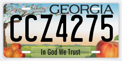 GA license plate CCZ4275