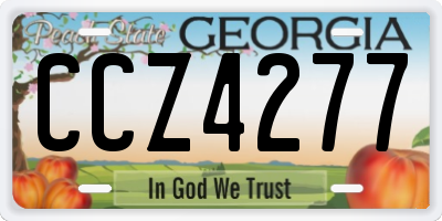 GA license plate CCZ4277