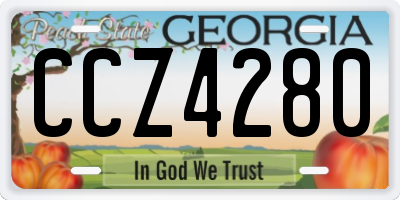 GA license plate CCZ4280