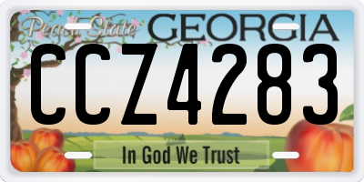 GA license plate CCZ4283