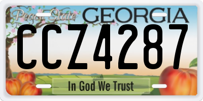 GA license plate CCZ4287