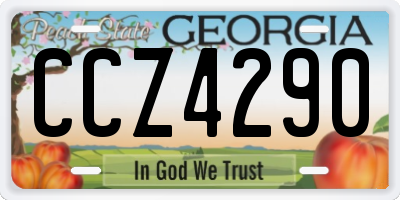 GA license plate CCZ4290