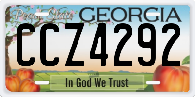GA license plate CCZ4292