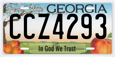 GA license plate CCZ4293