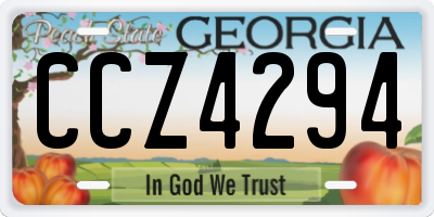 GA license plate CCZ4294