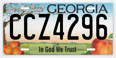GA license plate CCZ4296