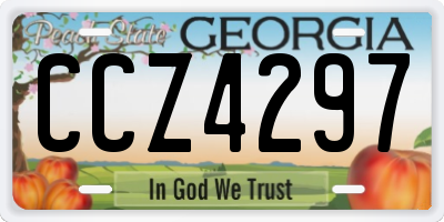 GA license plate CCZ4297