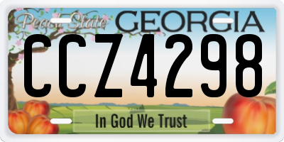 GA license plate CCZ4298