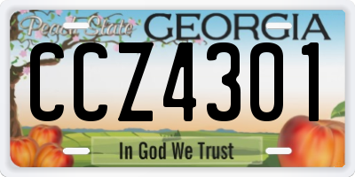 GA license plate CCZ4301