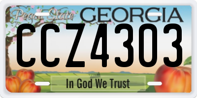 GA license plate CCZ4303
