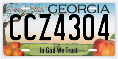 GA license plate CCZ4304