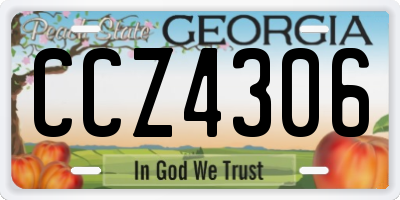 GA license plate CCZ4306