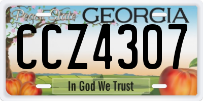 GA license plate CCZ4307