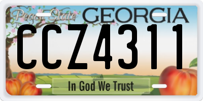 GA license plate CCZ4311