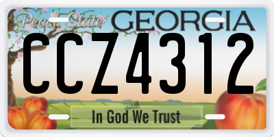 GA license plate CCZ4312