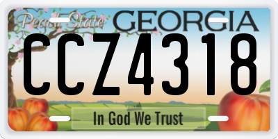 GA license plate CCZ4318