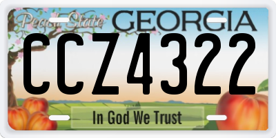 GA license plate CCZ4322