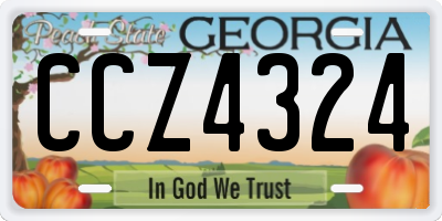 GA license plate CCZ4324