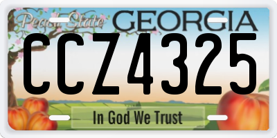 GA license plate CCZ4325