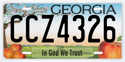 GA license plate CCZ4326