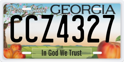 GA license plate CCZ4327