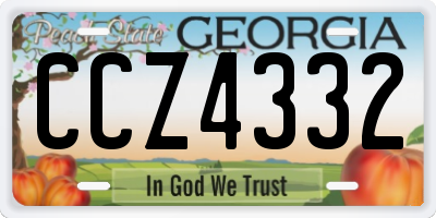 GA license plate CCZ4332
