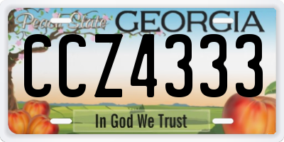 GA license plate CCZ4333