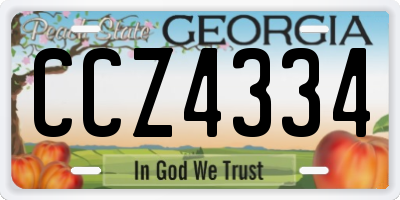 GA license plate CCZ4334