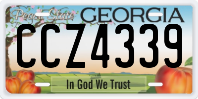 GA license plate CCZ4339