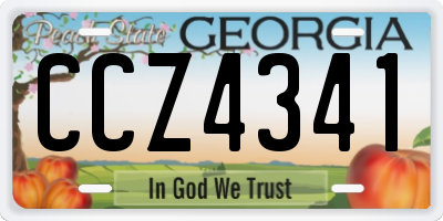 GA license plate CCZ4341