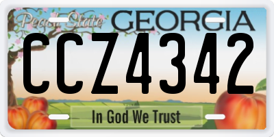 GA license plate CCZ4342