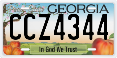 GA license plate CCZ4344