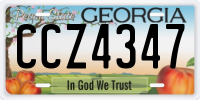 GA license plate CCZ4347