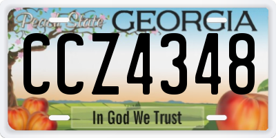 GA license plate CCZ4348